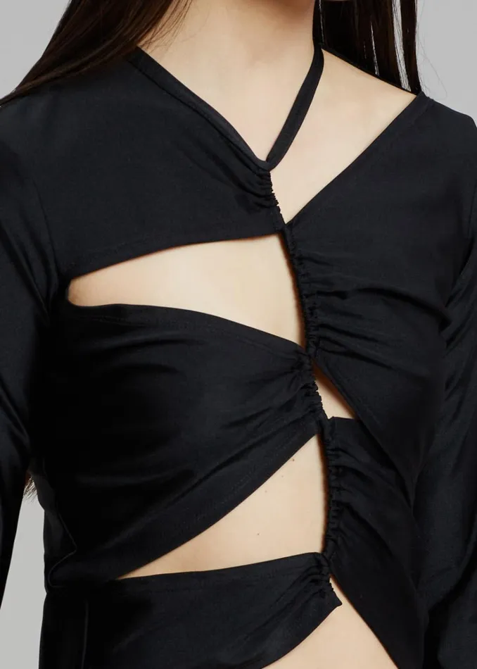 The Frankie Shop Sid Neigum Cutout Tension Blouse 8211 Black Women Tops