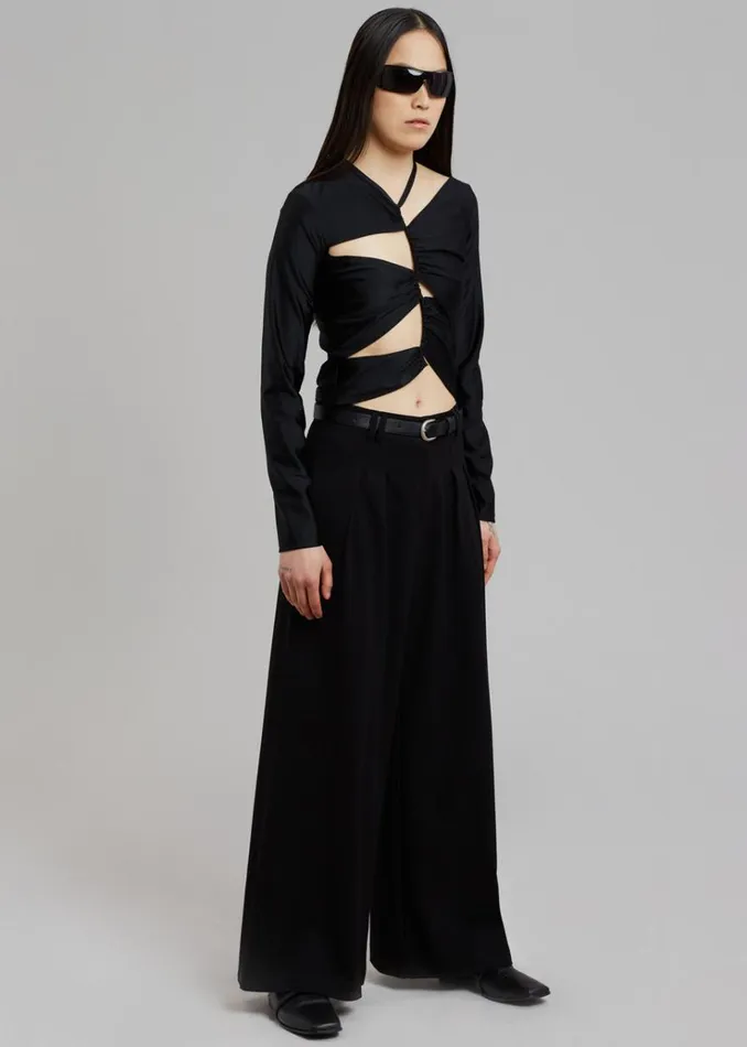 The Frankie Shop Sid Neigum Cutout Tension Blouse 8211 Black Women Tops