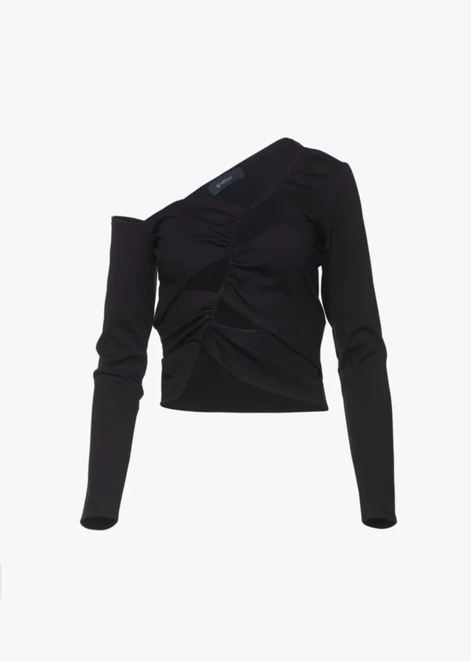The Frankie Shop Sid Neigum Cutout Tension Blouse 8211 Black Women Tops
