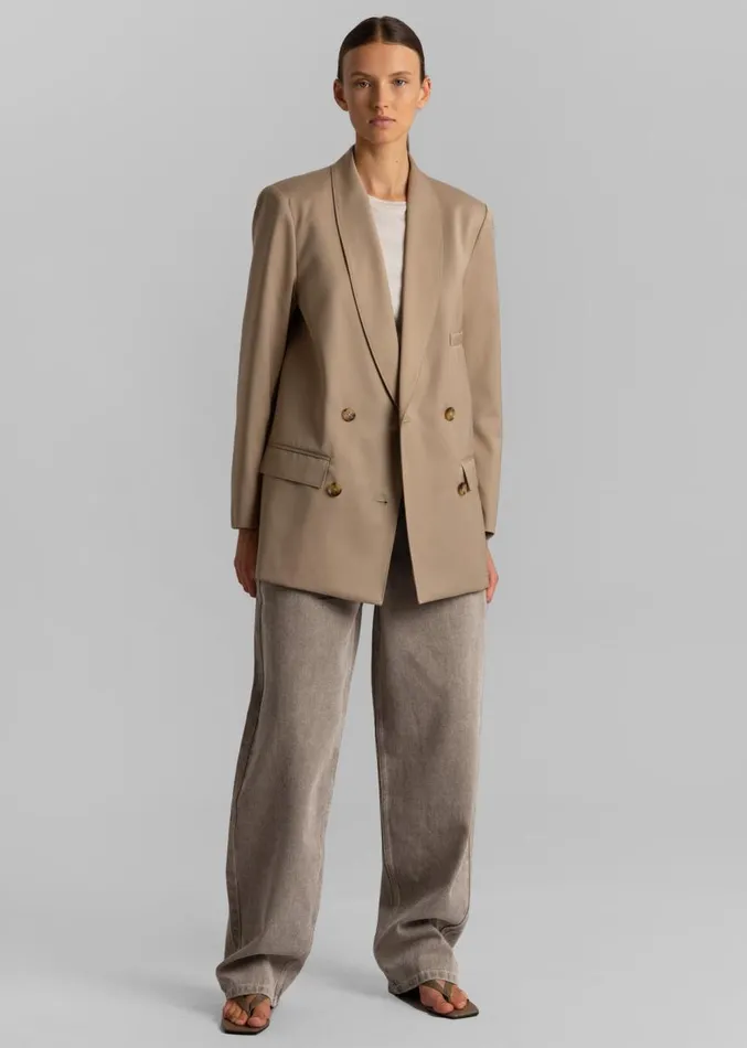 The Frankie Shop Sidonie Blazer 8211 Taupe Women Outerwear