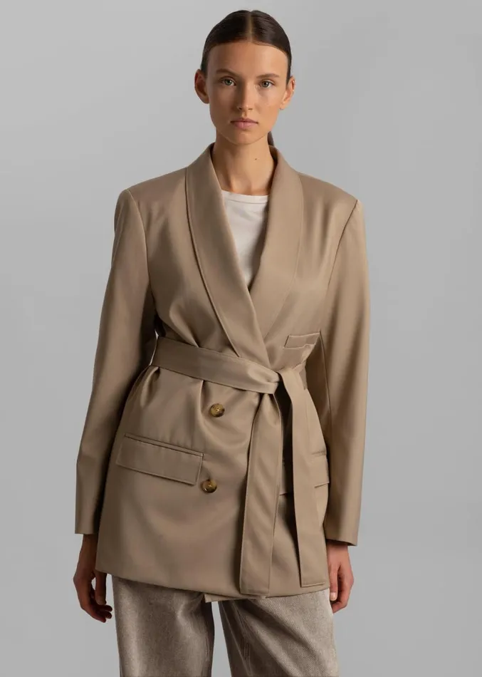 The Frankie Shop Sidonie Blazer 8211 Taupe Women Outerwear