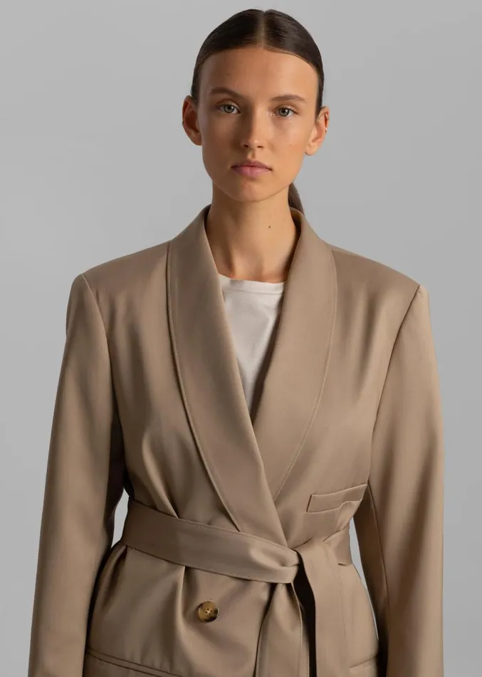 The Frankie Shop Sidonie Blazer 8211 Taupe Women Outerwear