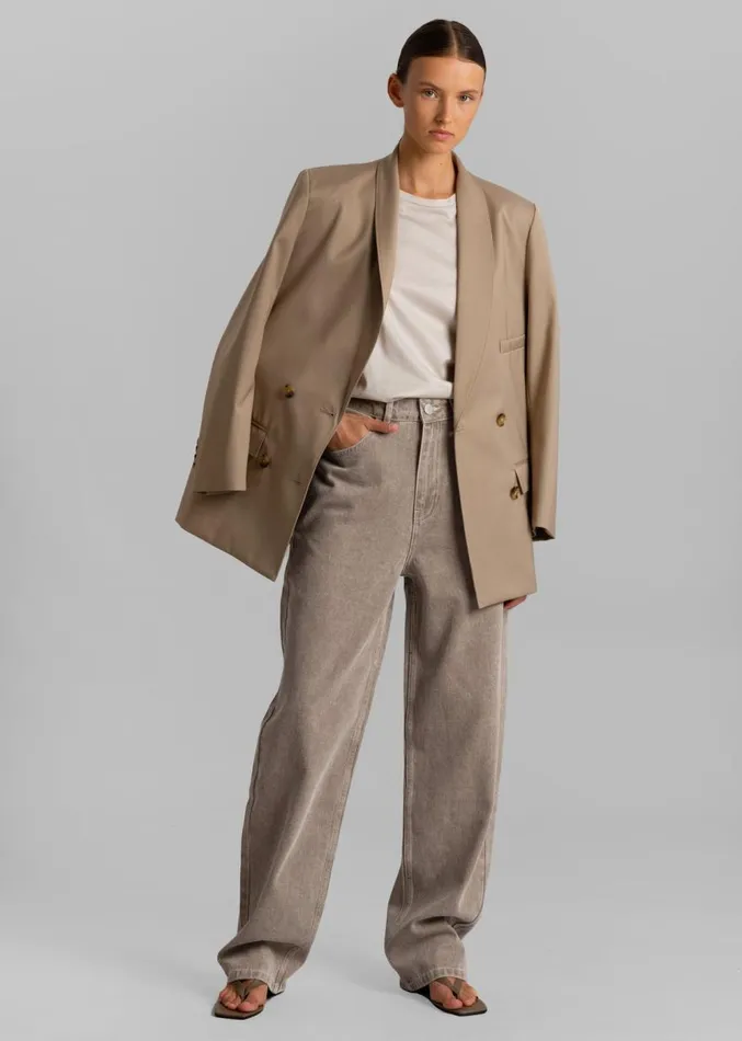 The Frankie Shop Sidonie Blazer 8211 Taupe Women Outerwear