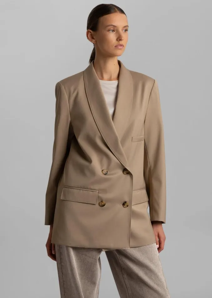 The Frankie Shop Sidonie Blazer 8211 Taupe Women Outerwear