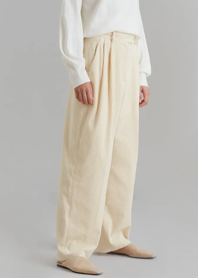 The Frankie Shop Siham Corduroy Pants 8211 Cream Women Clothing