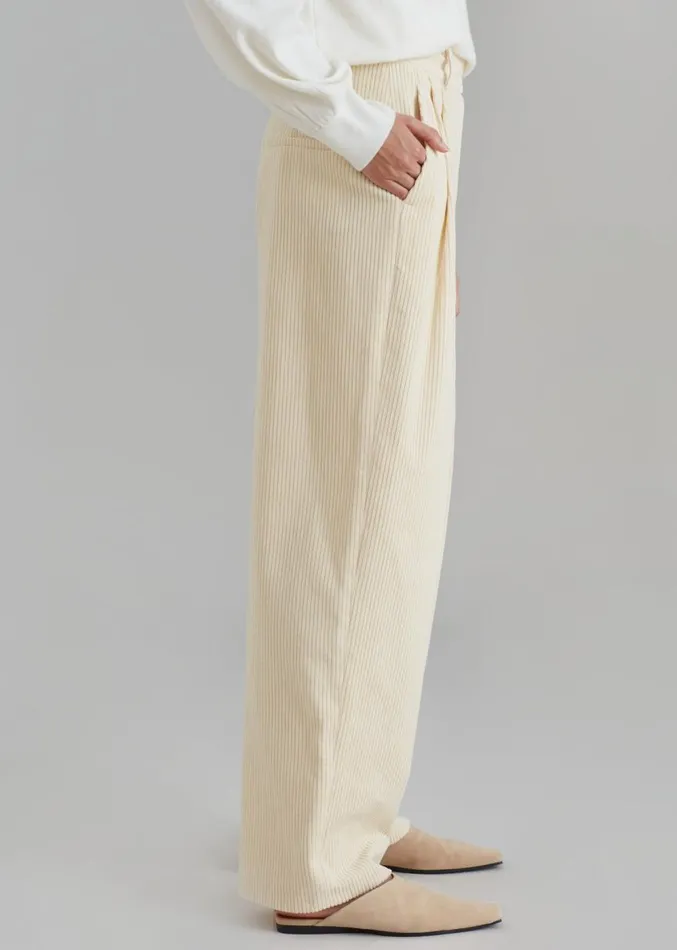 The Frankie Shop Siham Corduroy Pants 8211 Cream Women Clothing