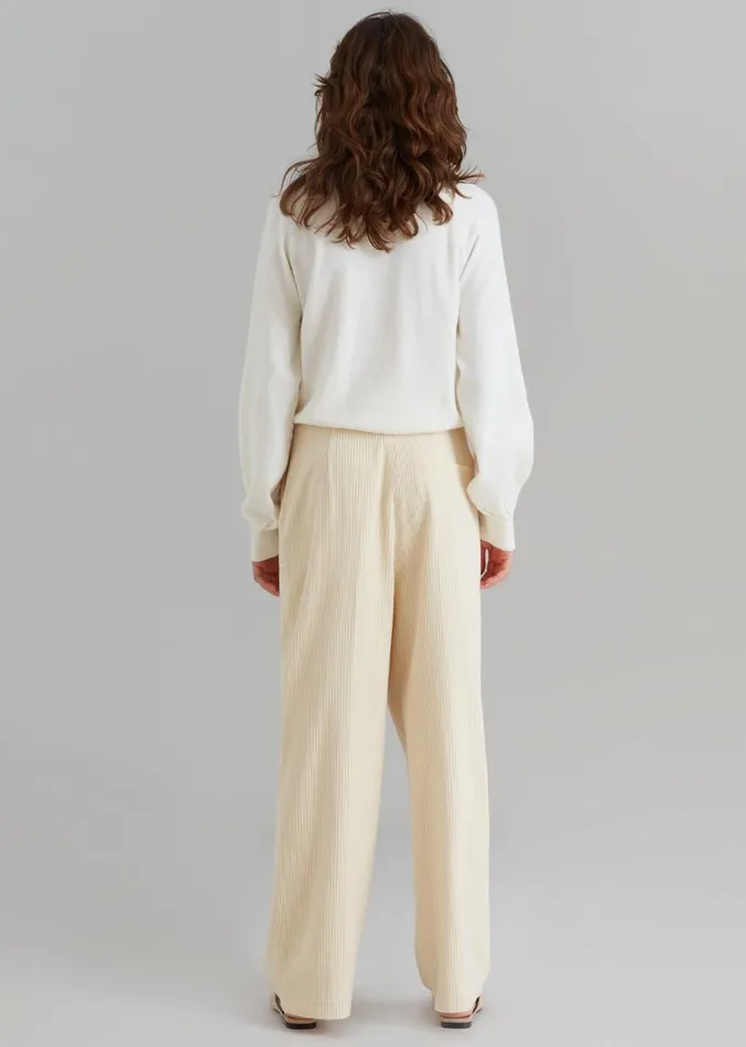 The Frankie Shop Siham Corduroy Pants 8211 Cream Women Clothing