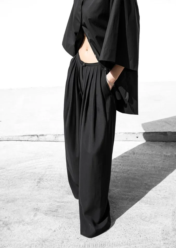 The Frankie Shop Sloane Wide Leg Trousers 8211 Black Women Clothing