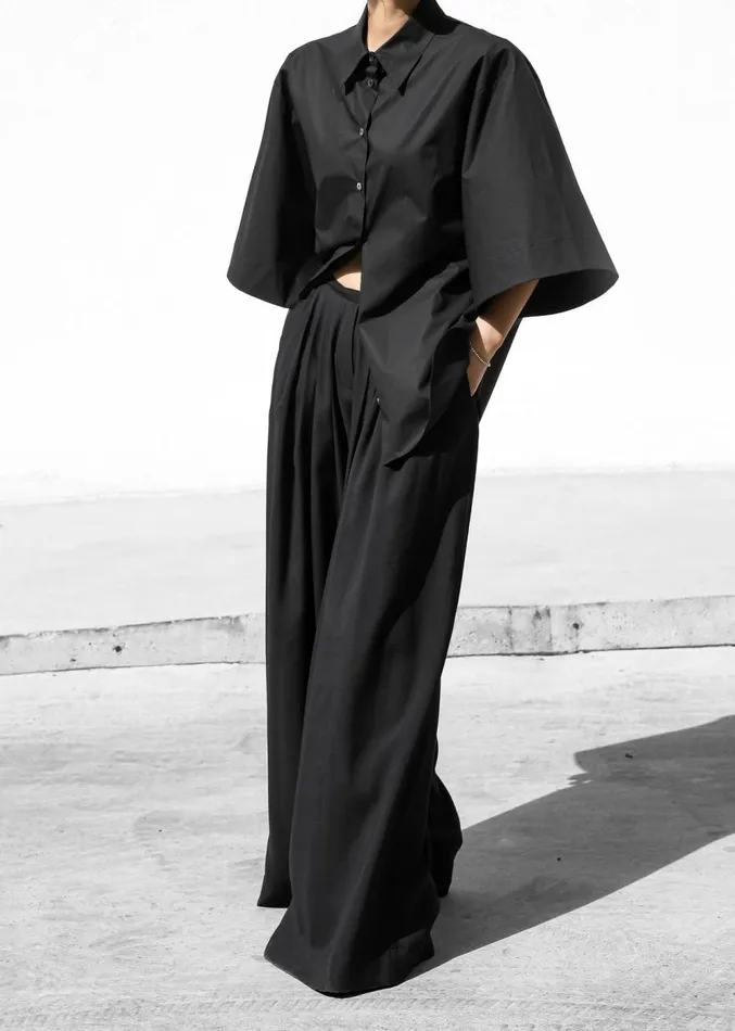 The Frankie Shop Sloane Wide Leg Trousers 8211 Black Women Clothing