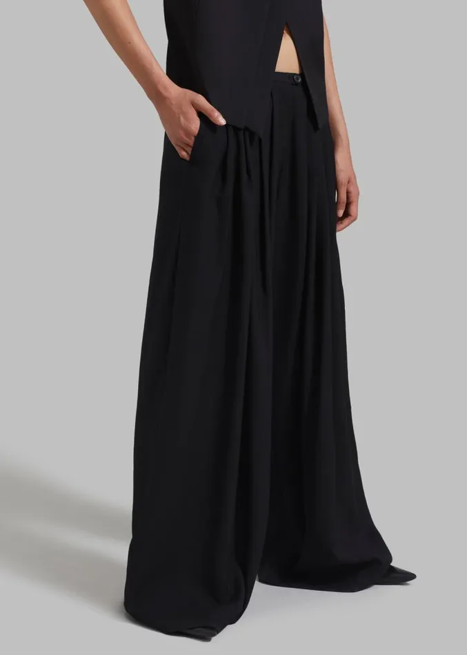 The Frankie Shop Sloane Wide Leg Trousers 8211 Black Women Clothing