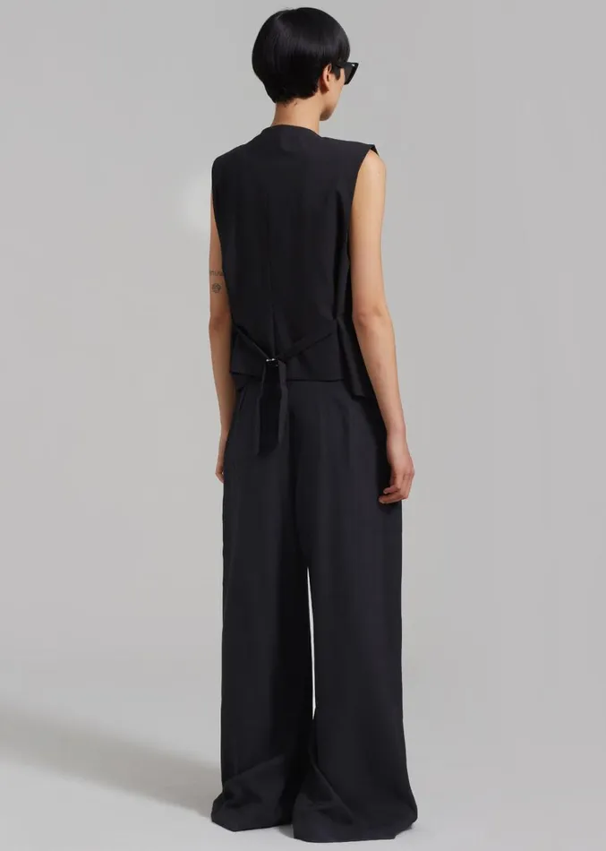 The Frankie Shop Sloane Wide Leg Trousers 8211 Black Women Clothing