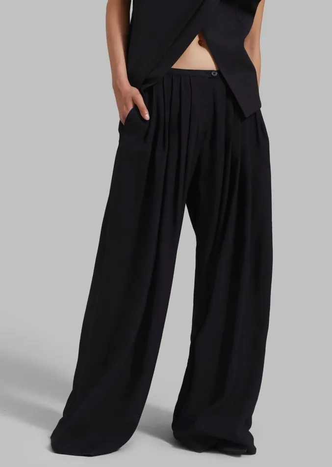 The Frankie Shop Sloane Wide Leg Trousers 8211 Black Women Clothing