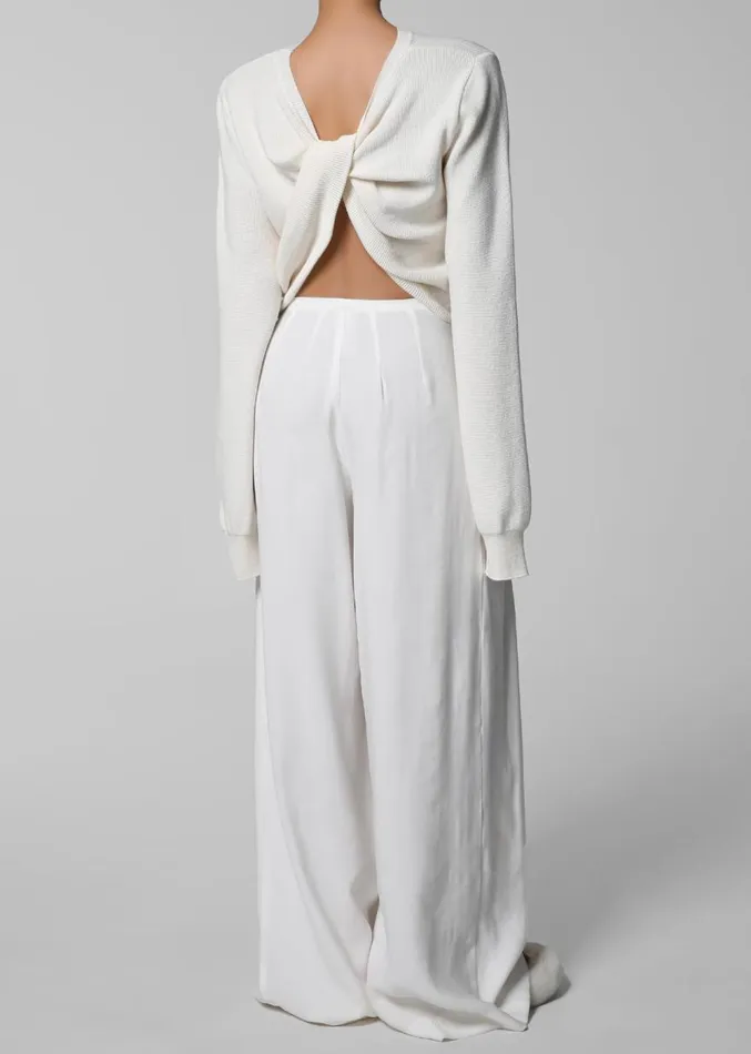The Frankie Shop Sloane Wide Leg Trousers 8211 White Women Clothing