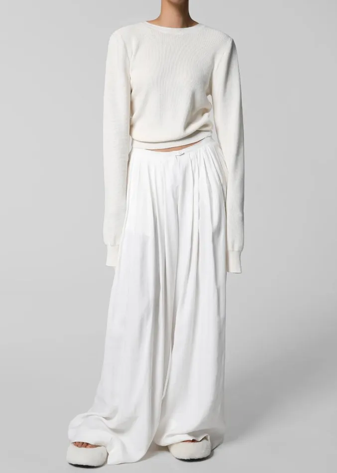 The Frankie Shop Sloane Wide Leg Trousers 8211 White Women Clothing