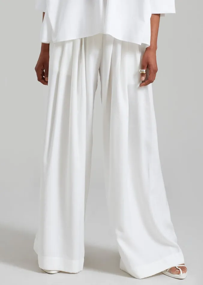 The Frankie Shop Sloane Wide Leg Trousers 8211 White Women Clothing