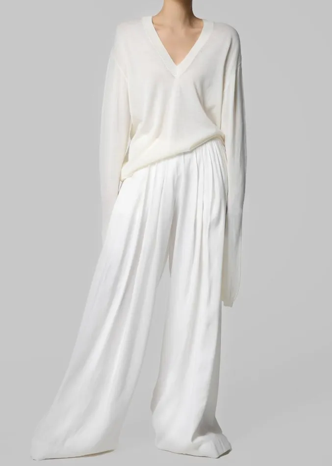 The Frankie Shop Sloane Wide Leg Trousers 8211 White Women Clothing