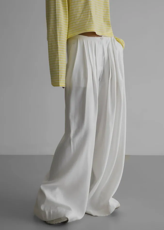 The Frankie Shop Sloane Wide Leg Trousers 8211 White Women Clothing