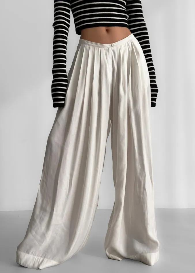 The Frankie Shop Sloane Wide Leg Trousers 8211 White Women Clothing