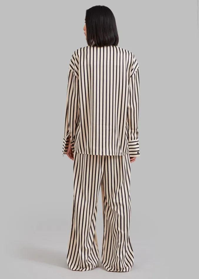 The Frankie Shop Solaqua The Resort Pants 8211 BlackOff White Women Clothing