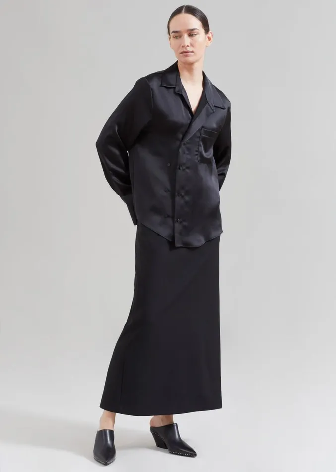 The Frankie Shop Sree Silky Shirt 8211 Black Women Clothing