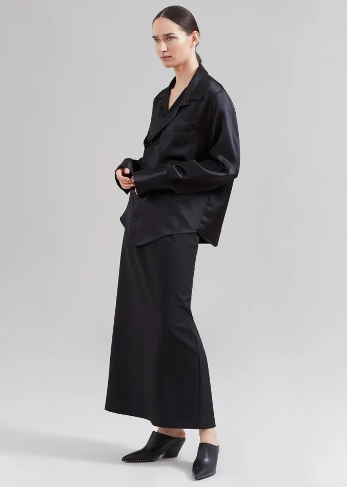 The Frankie Shop Sree Silky Shirt 8211 Black Women Clothing