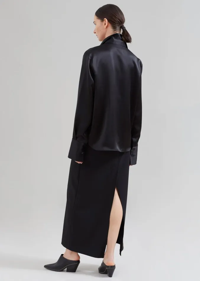 The Frankie Shop Sree Silky Shirt 8211 Black Women Clothing