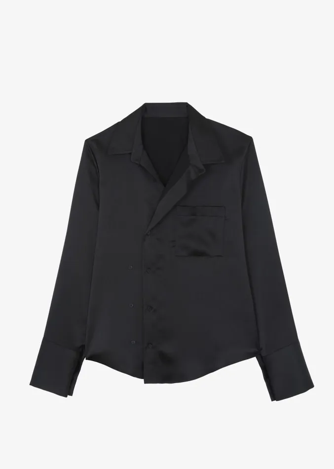 The Frankie Shop Sree Silky Shirt 8211 Black Women Clothing