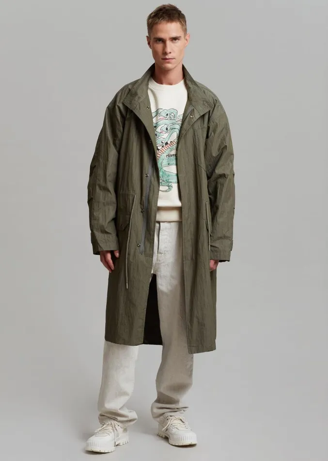 The Frankie Shop Stephen Anorak 8211 Dark Olive Men Outerwear