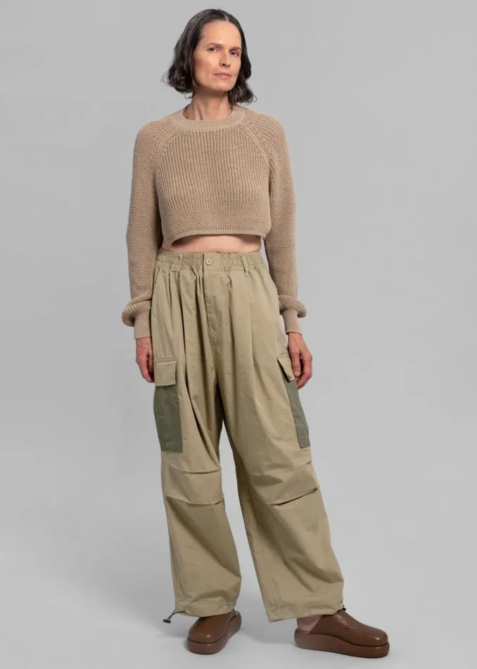 The Frankie Shop Stu Colorblock Cargo Pants 8211 Beige Combo WomenMen Bottoms