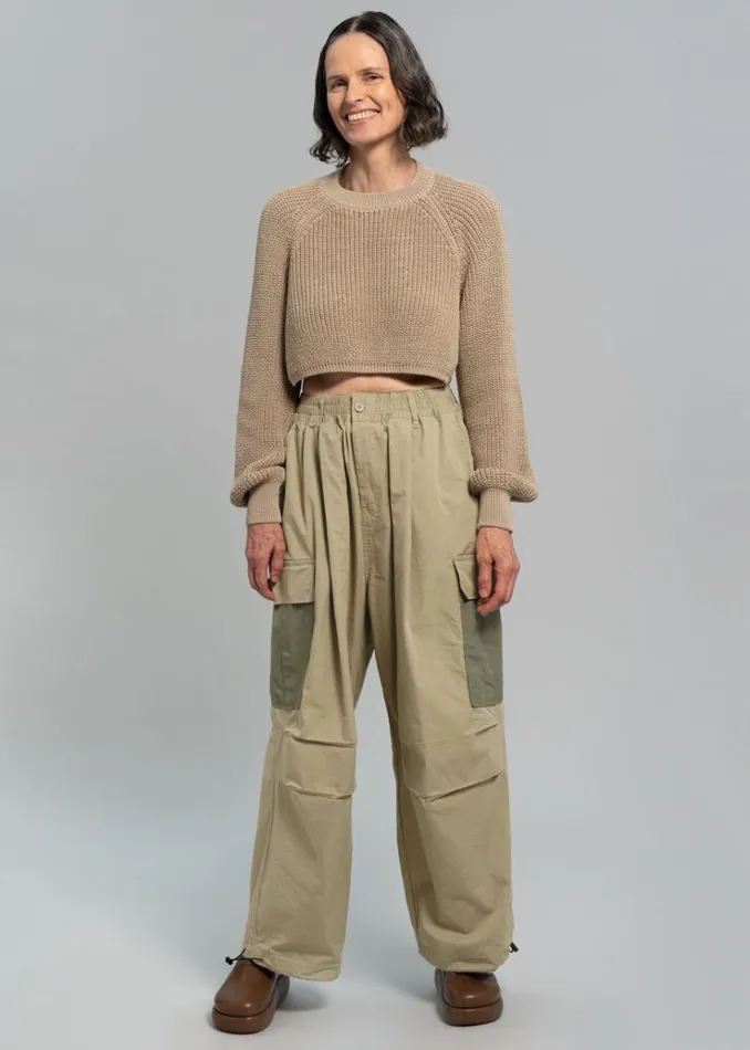 The Frankie Shop Stu Colorblock Cargo Pants 8211 Beige Combo WomenMen Bottoms