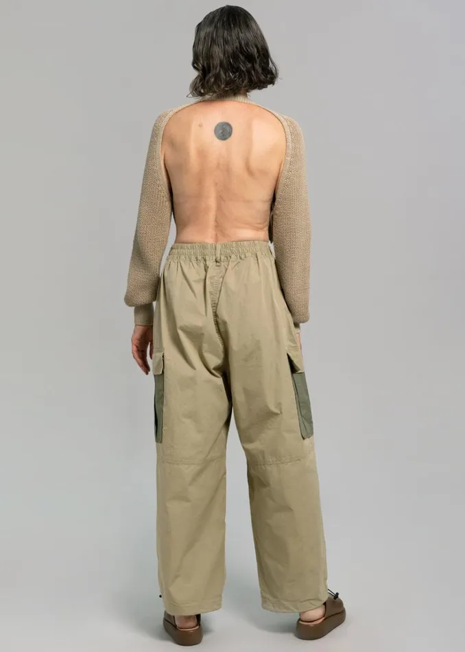 The Frankie Shop Stu Colorblock Cargo Pants 8211 Beige Combo WomenMen Bottoms