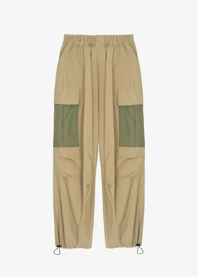 The Frankie Shop Stu Colorblock Cargo Pants 8211 Beige Combo WomenMen Bottoms