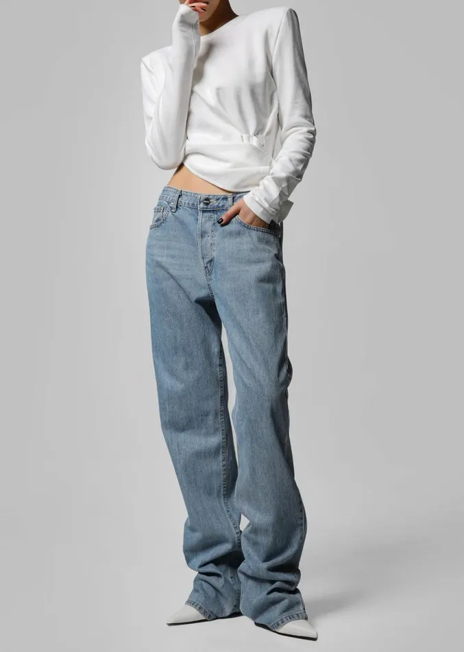 The Frankie Shop Susanna Jeans 8211 Light Wash Women Bottoms