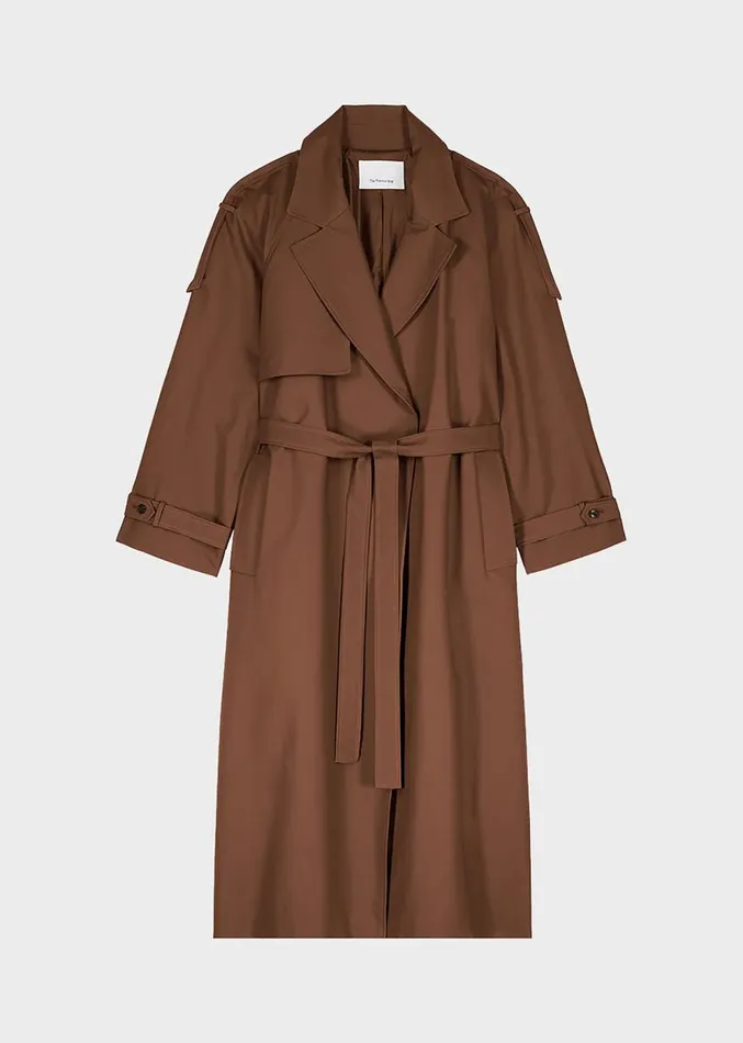 The Frankie Shop Suzanne Trench Coat 8211 Brown Women Clothing