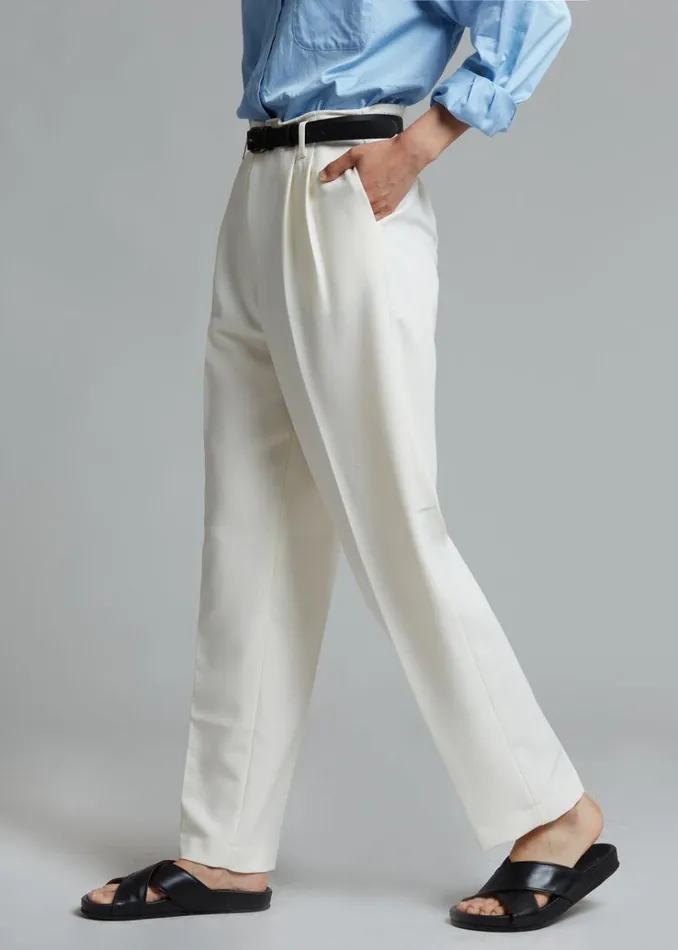 The Frankie Shop Svea Tapered Trousers 8211 Vanilla Women Bottoms