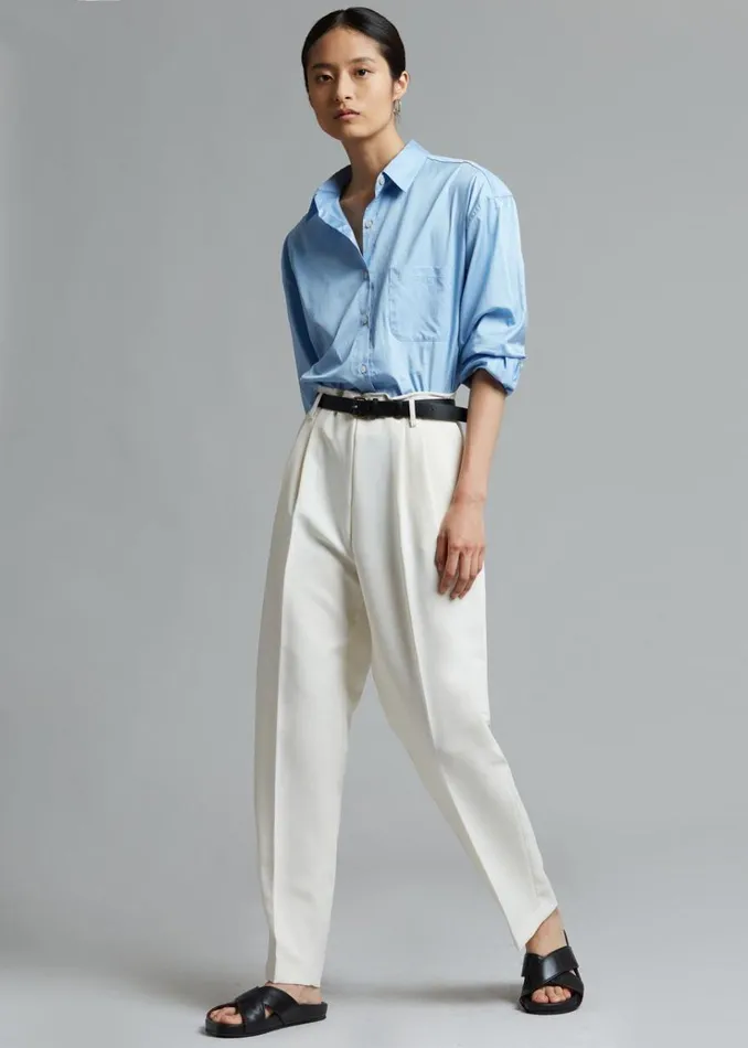 The Frankie Shop Svea Tapered Trousers 8211 Vanilla Women Bottoms