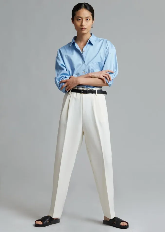 The Frankie Shop Svea Tapered Trousers 8211 Vanilla Women Bottoms