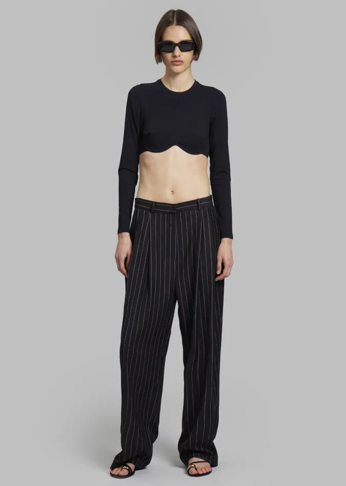The Frankie Shop Sybil Trousers 8211 Black Pinstripe Women Clothing