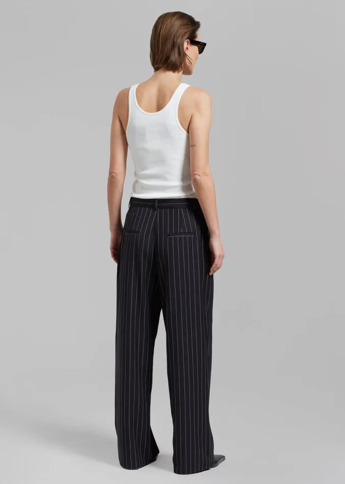 The Frankie Shop Sybil Trousers 8211 Black Pinstripe Women Clothing