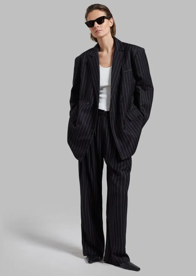 The Frankie Shop Sybil Trousers 8211 Black Pinstripe Women Clothing