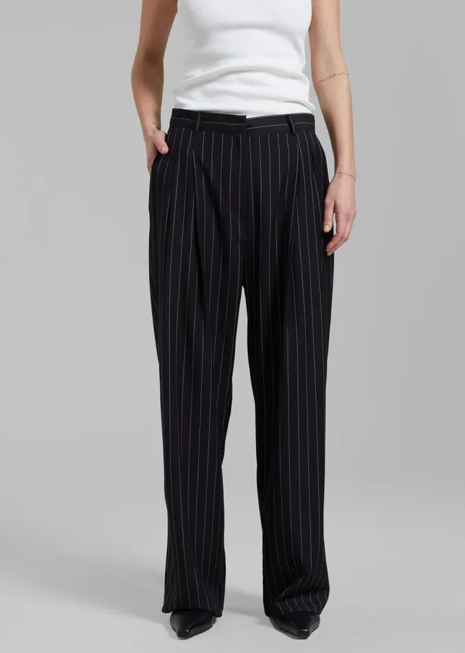 The Frankie Shop Sybil Trousers 8211 Black Pinstripe Women Clothing