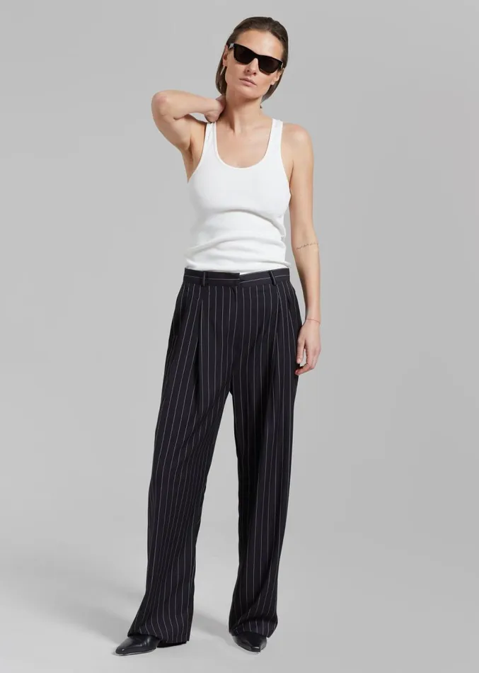 The Frankie Shop Sybil Trousers 8211 Black Pinstripe Women Clothing