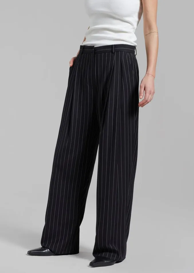The Frankie Shop Sybil Trousers 8211 Black Pinstripe Women Clothing