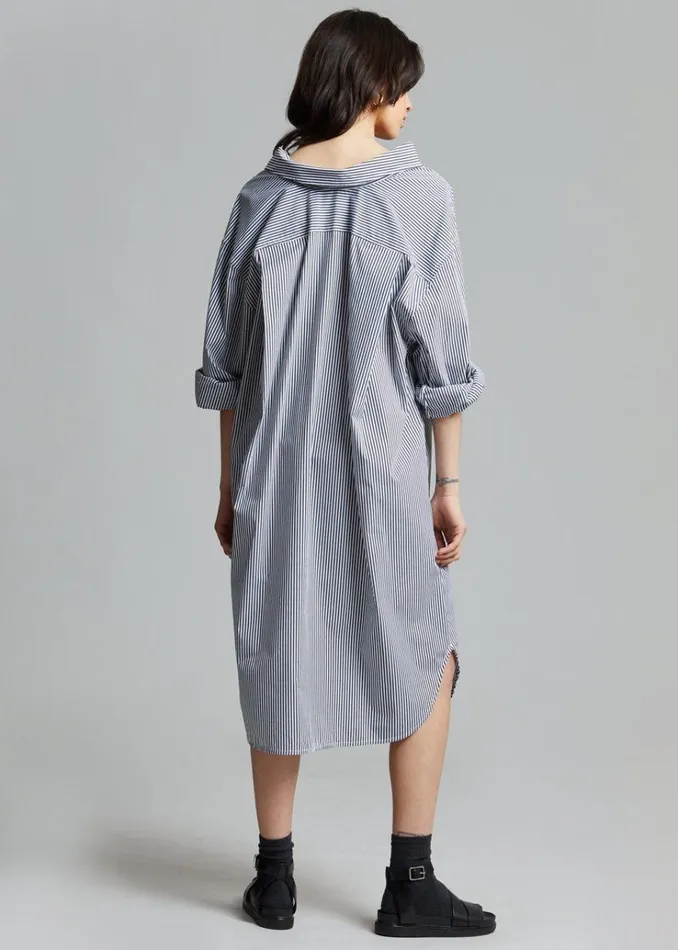 The Frankie Shop Talia Shirt Dress 8211 BlackWhite Stripe Women Dresses