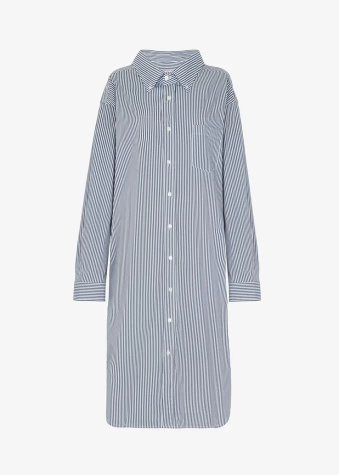 The Frankie Shop Talia Shirt Dress 8211 BlackWhite Stripe Women Dresses