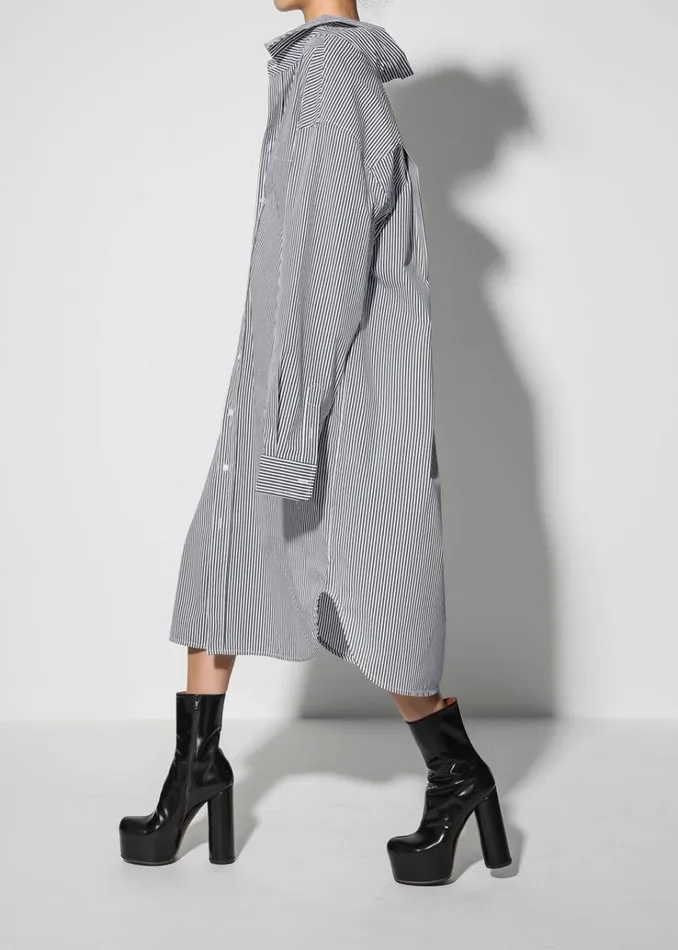 The Frankie Shop Talia Shirt Dress 8211 BlackWhite Stripe Women Dresses