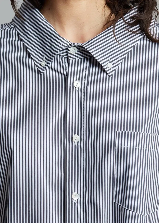 The Frankie Shop Talia Shirt Dress 8211 BlackWhite Stripe Women Dresses
