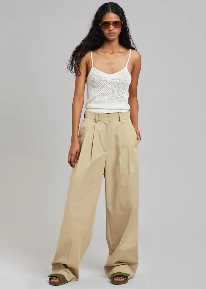 The Frankie Shop Tansy Cotton Pants 8211 Camel Women Clothing
