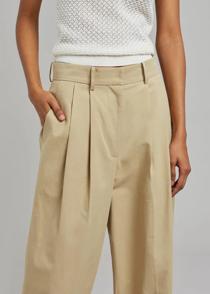 The Frankie Shop Tansy Cotton Pants 8211 Camel Women Clothing