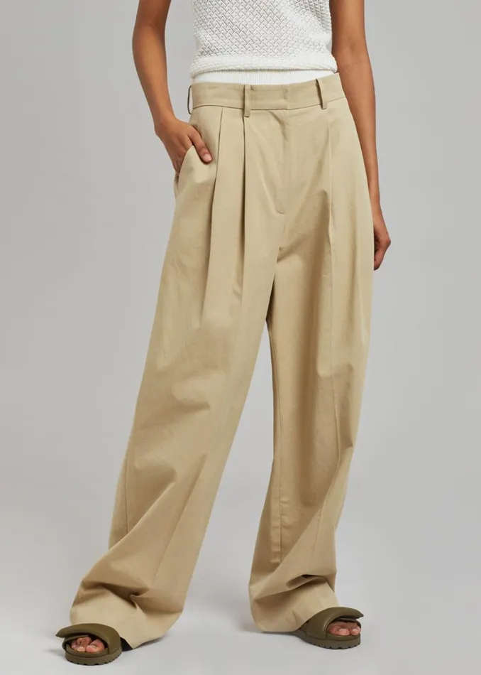 The Frankie Shop Tansy Cotton Pants 8211 Camel Women Clothing